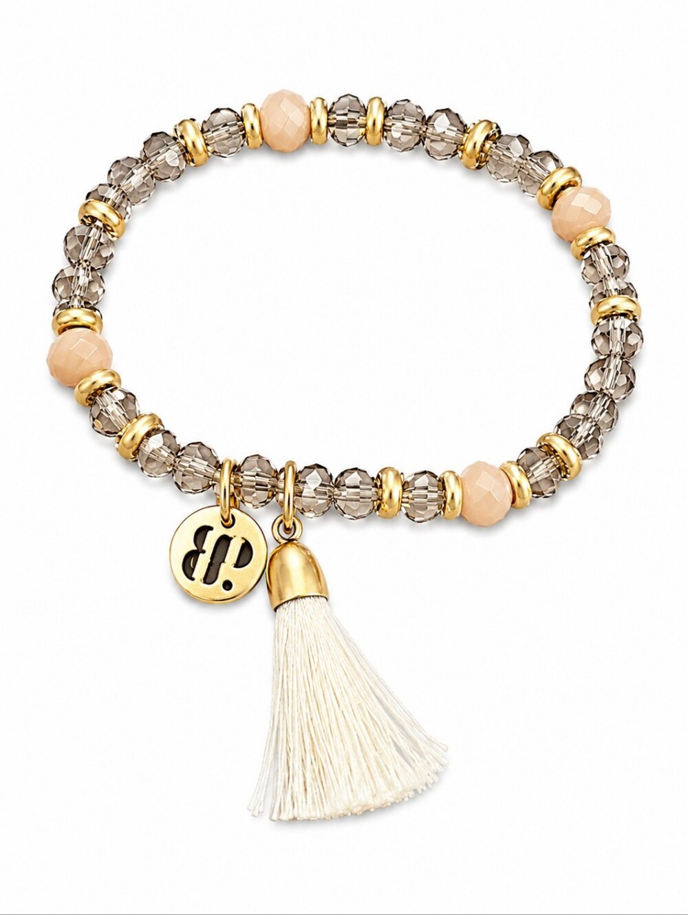 RING BOMB PARTY Crystal Beaded Tassel Stretch Bracelet